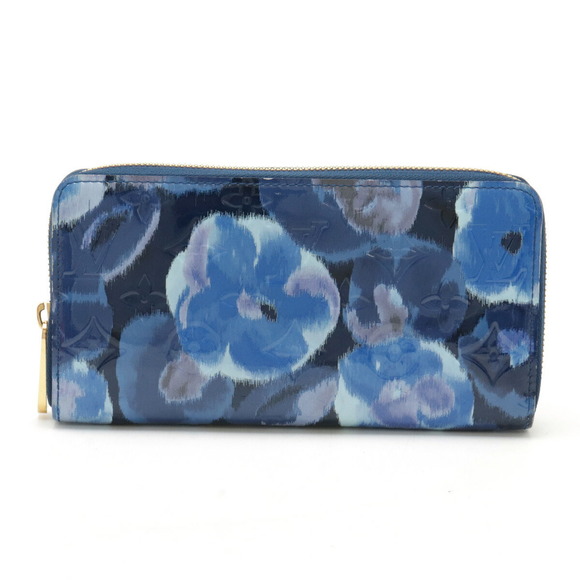 Louis Vuitton Grand zip long Zippy Flower blue Vernis Ikat Wallet Bleu - Picture 1 of 9